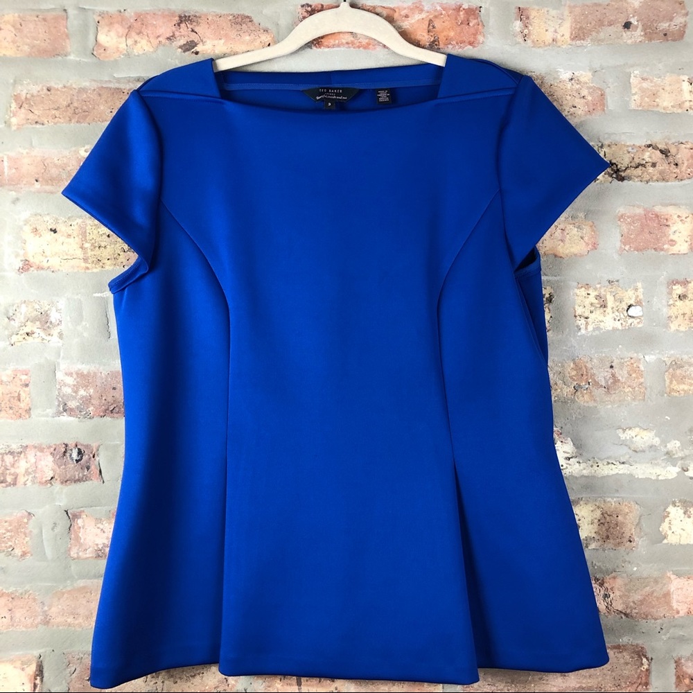 Ted Baker London Cobalt Blue Scuba Top Size 3 EUC